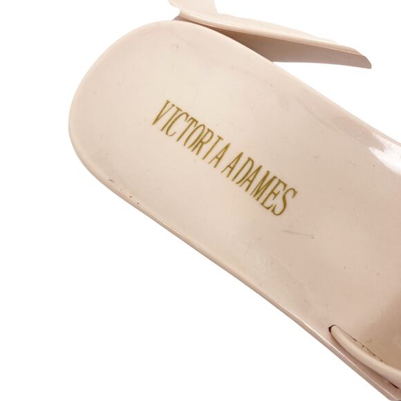 Victoria Adames Marsella Cream Pearl Jelly Slide Sandals Sz 7 - Picture 6 of 7